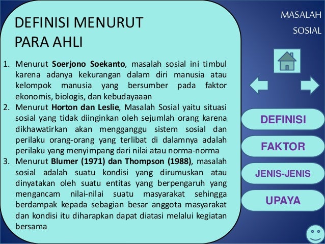 Pengertian masalah sosial menurut para ahli Pengertian masalah sosial menurut para ahli