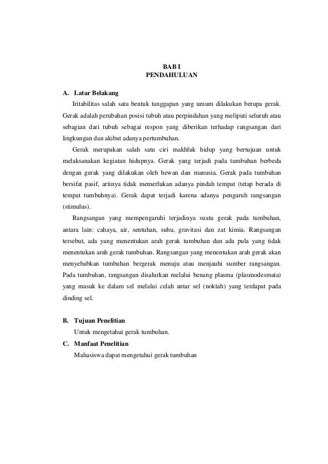 LAPORAN PRAKTIKUM FISIOLOGI TUMBUHAN TENTANG GERAK PADA LAPORAN PRAKTIKUM FISIOLOGI TUMBUHAN TENTANG GERAK PADA