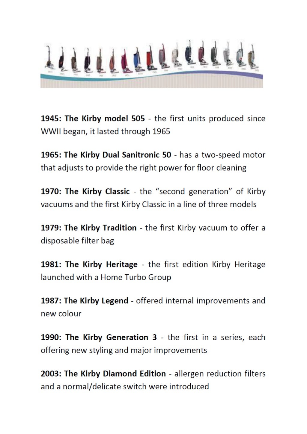 Kirby Vacuums Throughout the Years