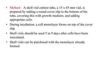 Shell Vial Method Lab diagnosis of viral infection | PPTX