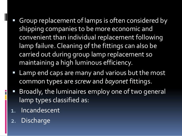 l 1 ancillary electrical services ships lighting and maintenance of l
