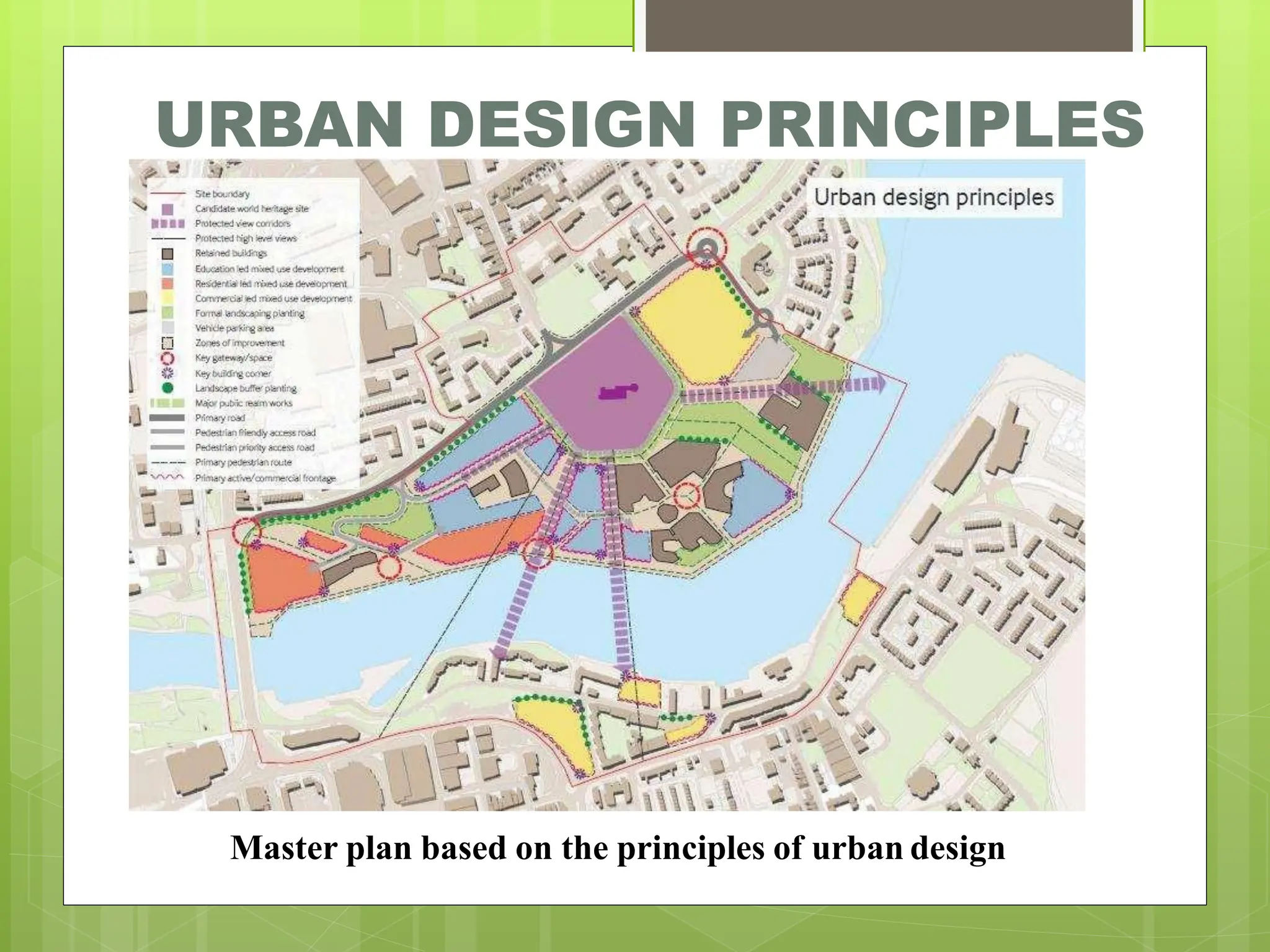 URBAN DESIGN PRINCIPLES
Master plan based on the principles of urban design
 