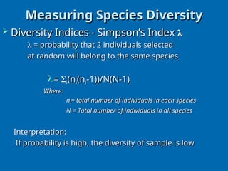 Species diversity overview and explained | PPT