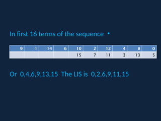 Longest Increasing Subsequence Algorithm | PPTX