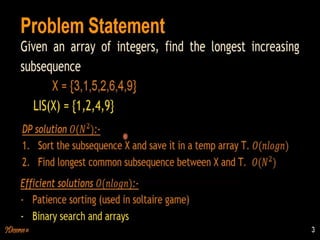Longest Increasing Subsequence Algorithm | PPTX