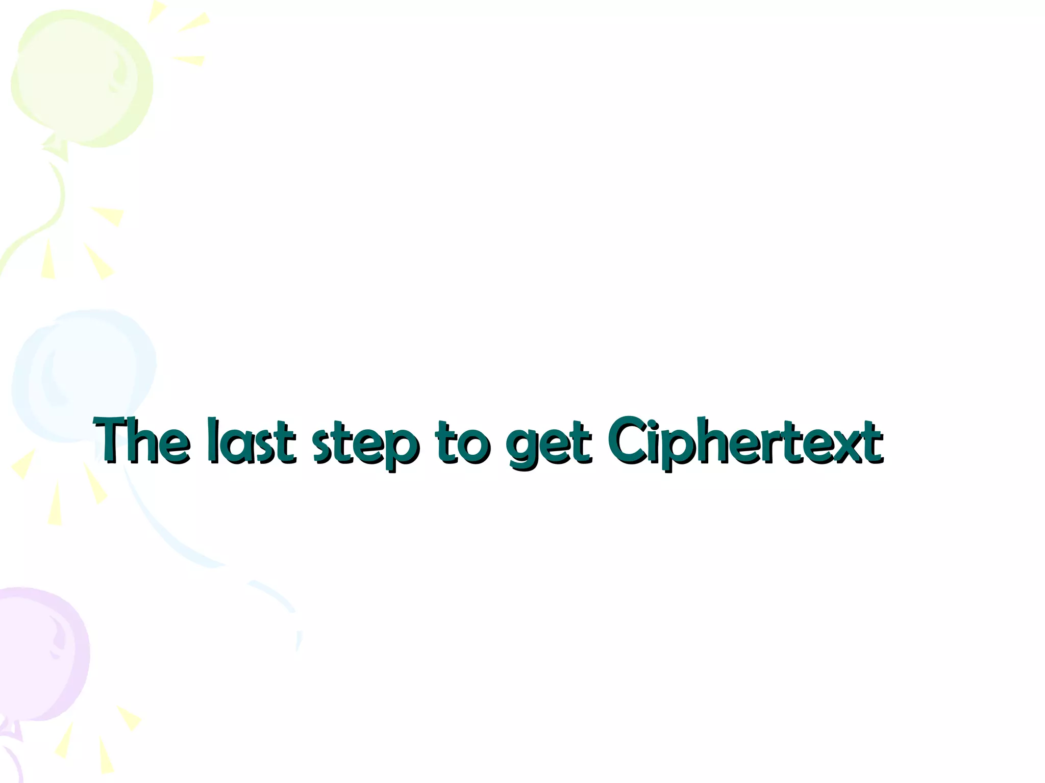 The last step to get CiphertextThe last step to get Ciphertext
 