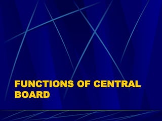 FUNCTIONS OF CENTRAL
BOARD
 