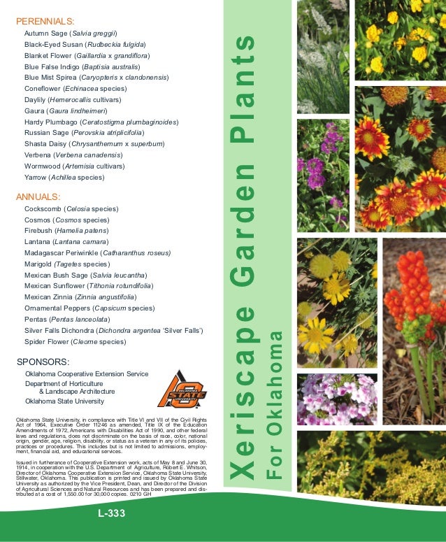 Xeriscape Garden Plants for Oklahoma Oklahoma State University