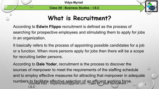 Vidya Myriad II Business Studies II Staff Recruitment | PPT