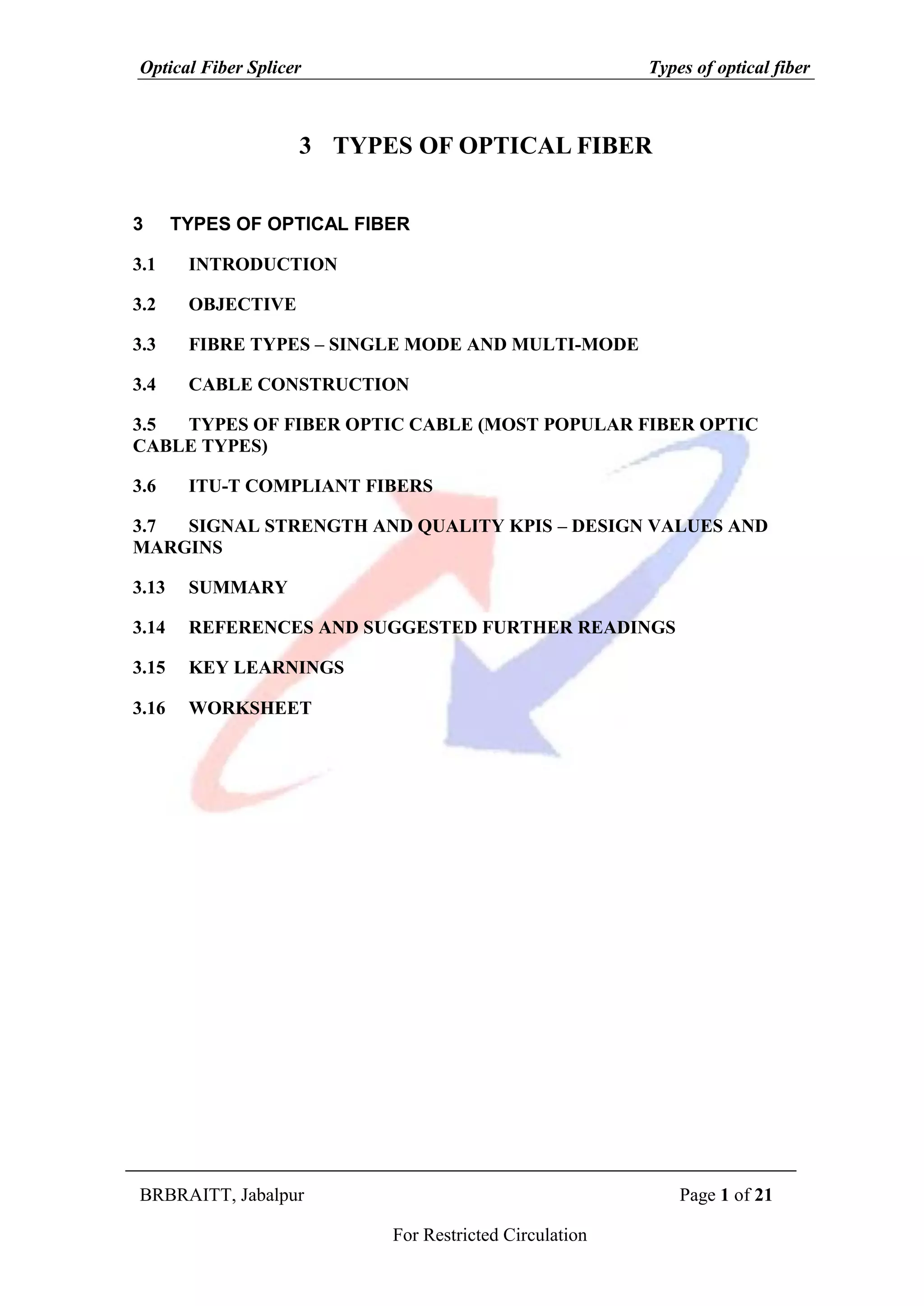 Types of optical fiber | PDF