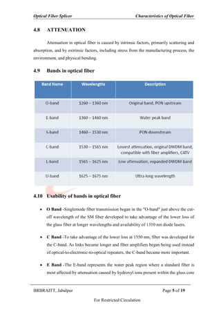 Characteristics of optical fiber cable | PDF