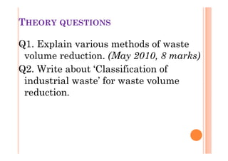 Volume Reduction Methods Math L 7 waste volume reduction | PDF