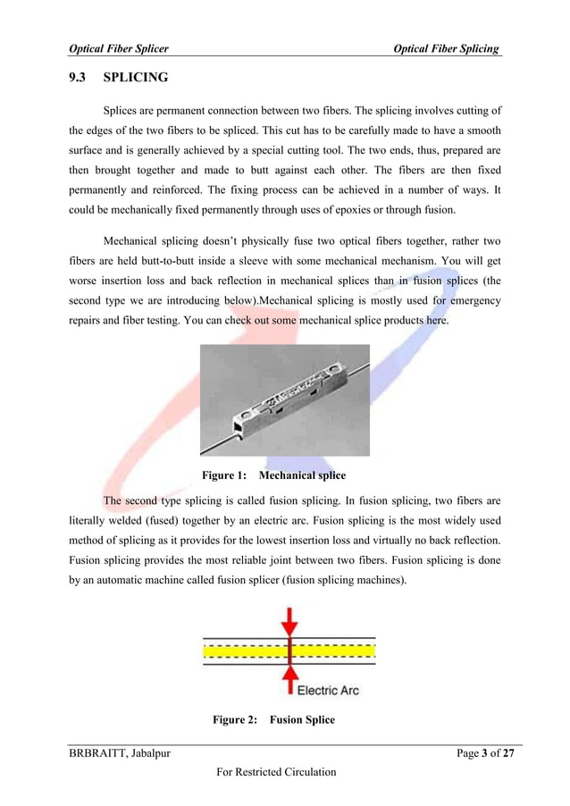 Splicing of optical fiber PDF