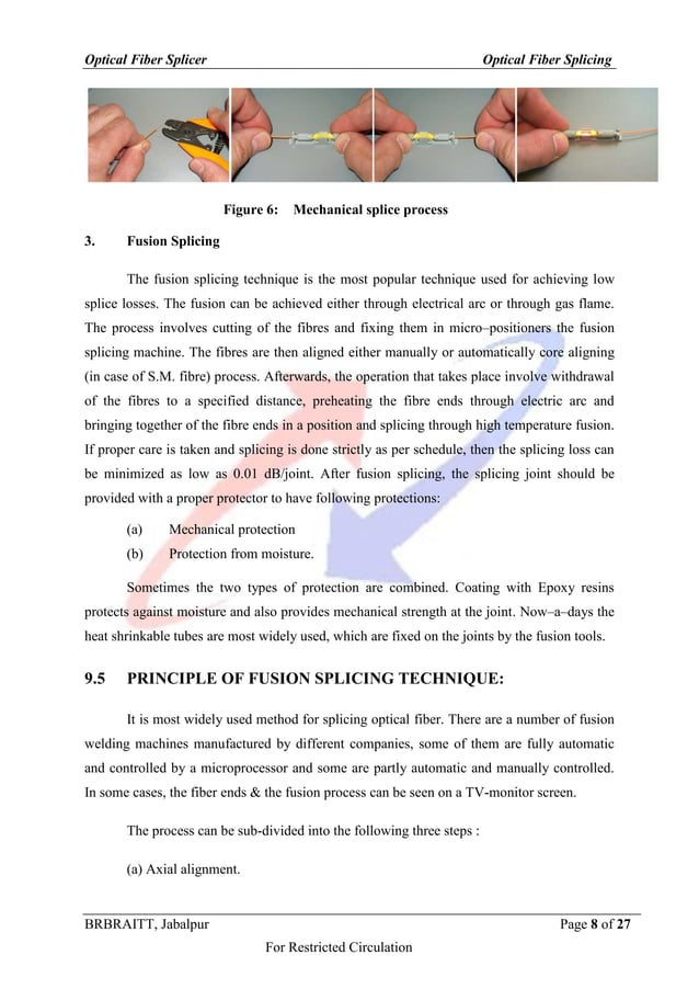 Splicing of optical fiber PDF