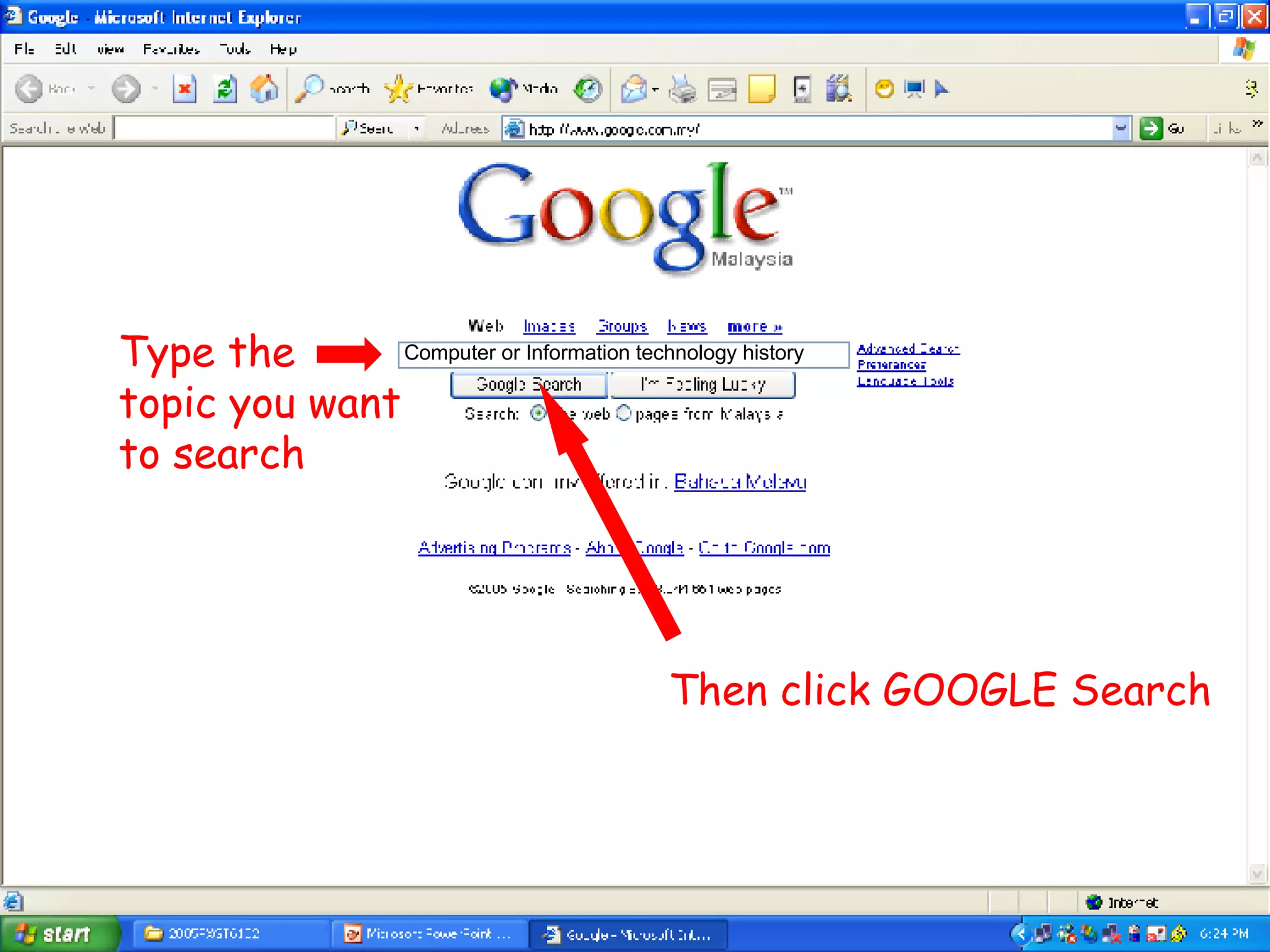 Computer or Information technology history Type the topic you want to search Then click GOOGLE Search 