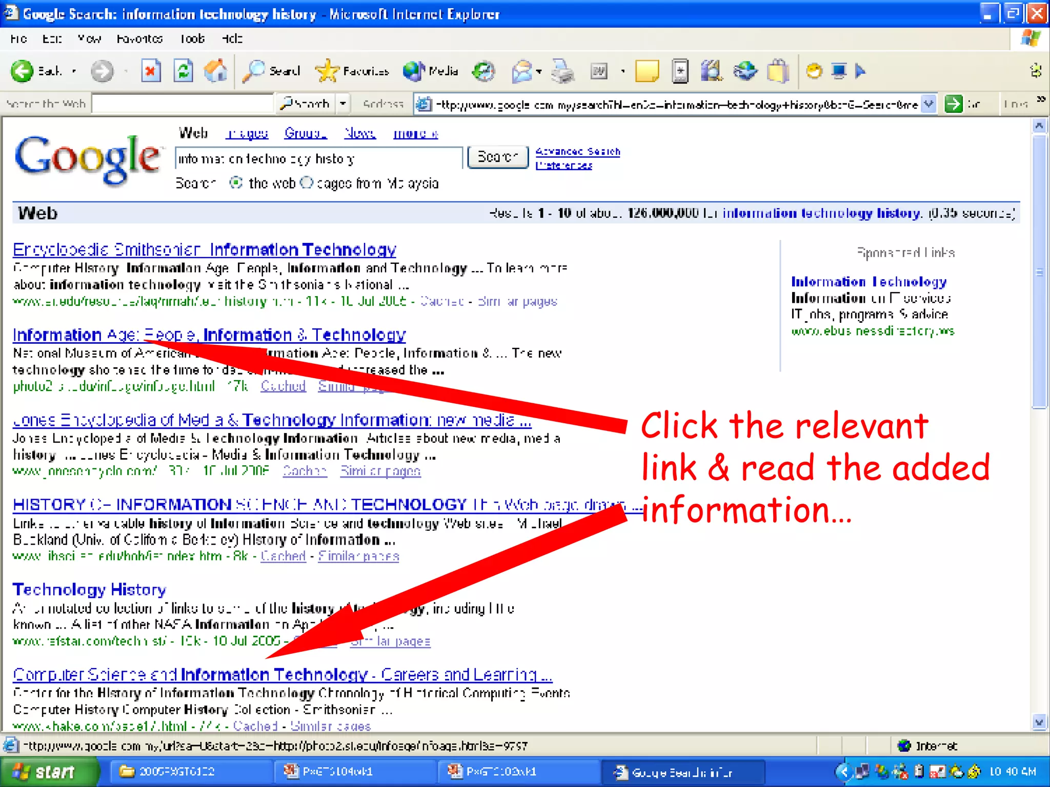 Click the relevant link & read the added information… 