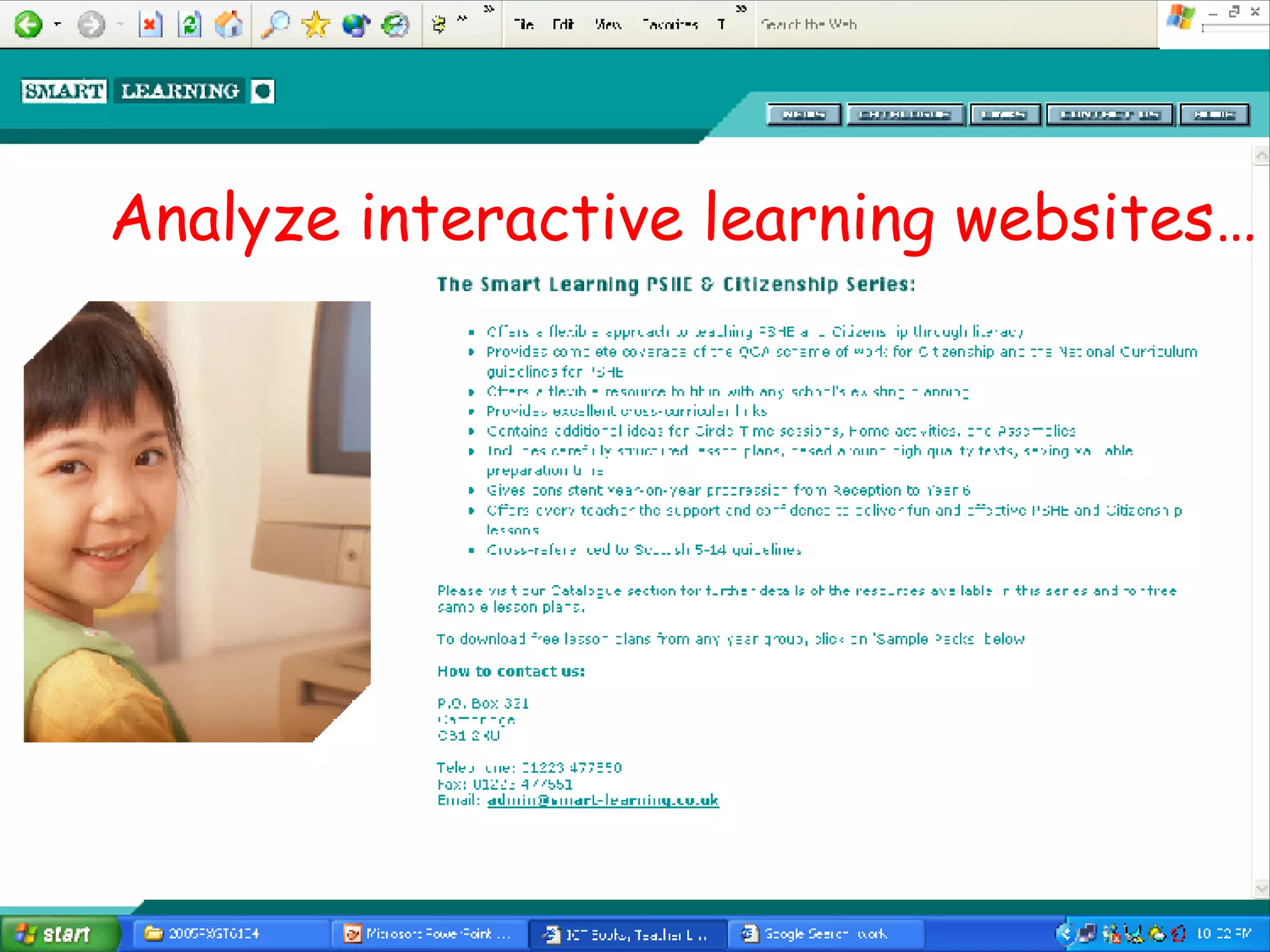 Analyze interactive learning websites… 
