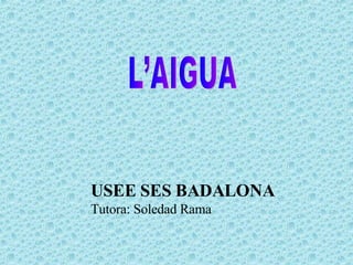 USEE SES BADALONA Tutora: Soledad Rama L’AIGUA 