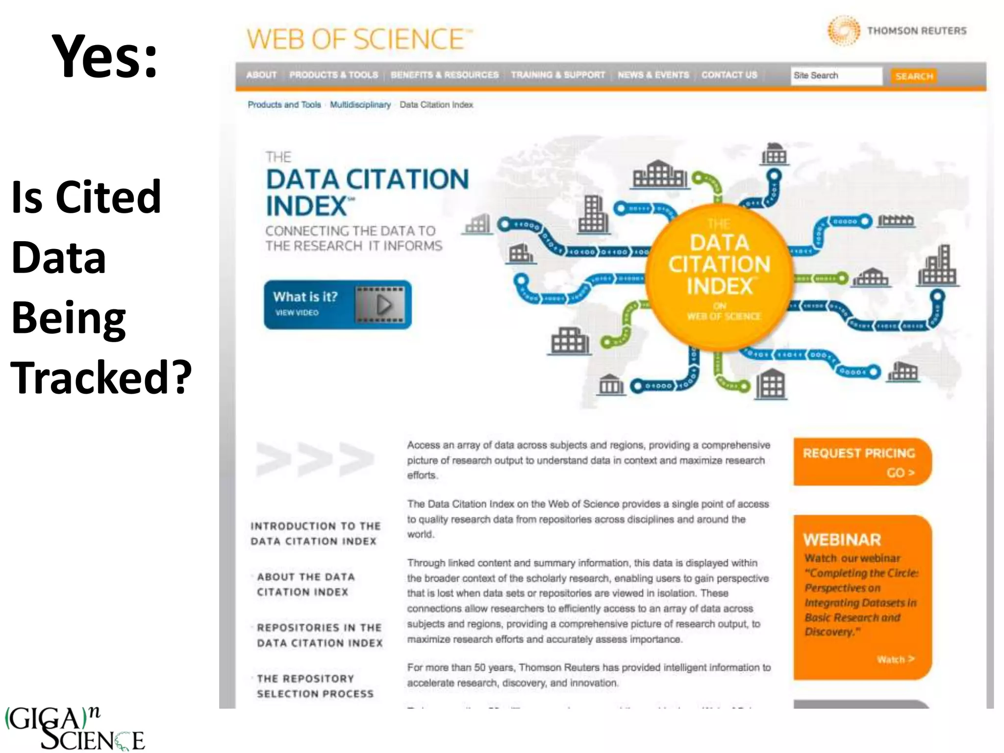 Is Cited
Data
Being
Tracked?
Yes:
 
