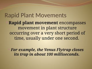 Movement Plant Example Comprehensive Exploration of Plant Movements: Tropisms and Rapid ...