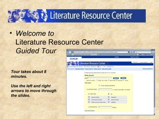[object Object],Tour takes about 8 minutes. Use the left and right arrows to move through the slides.   