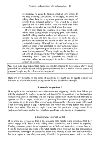 L. Richardson Principles and Practice of Informal Education Learning ...