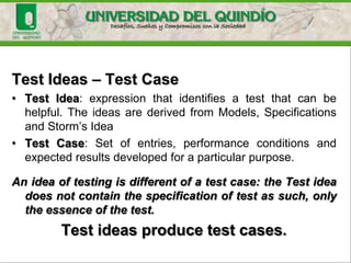 Regression Test
Tests to be run on a modified program to ensure that
changes are correct and don't affect other parts of
software that have not changed.
Each time we receive a new version of software should run
our regression tests.
 
