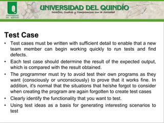 Test Ideas – Test Case
• Test Idea: expression that identifies a test that can be
helpful. The ideas are derived from Models, Specifications
and Storm’s Idea
• Test Case: Set of entries, performance conditions and
expected results developed for a particular purpose.
An idea of testing is different of a test case: the Test idea
does not contain the specification of test as such, only
the essence of the test.
Test ideas produce test cases.
 