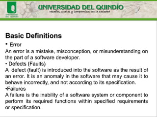 The purposes of the Test discipline are as
follows:
•To find and document defects in software quality
•To generally advise on perceived software quality
•To prove the validity of the assumptions made in the design
and requirement specification through concrete
demonstration
•To validate that software product functions as designed
•To validate that the requirements have been implemented
appropriately
 