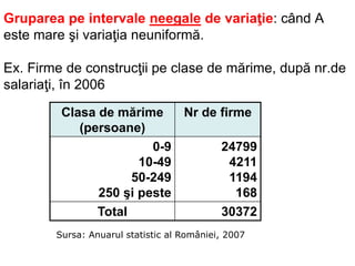 Date elementare si sistematizarea lor - statistica