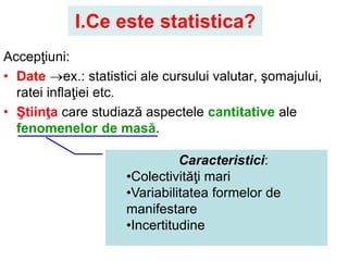 Date elementare si sistematizarea lor - statistica