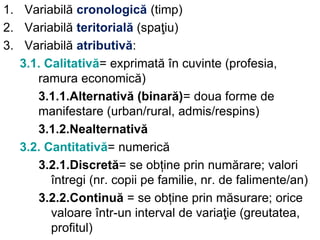 Date elementare si sistematizarea lor - statistica