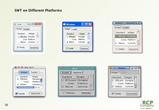 L0079 - 2009-08-27
36
SWT on Different Platforms
 