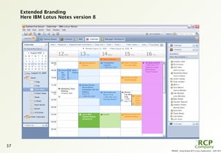 PR0000 - Using Eclipse RCP in your Organization - 2007-09-0
37
Extended Branding
Here IBM Lotus Notes version 8
 