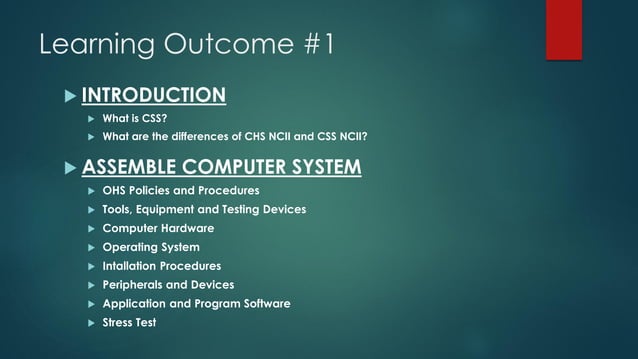 CSS L01 - Introduction to Computer System Servicing (NCII) | PDF ...