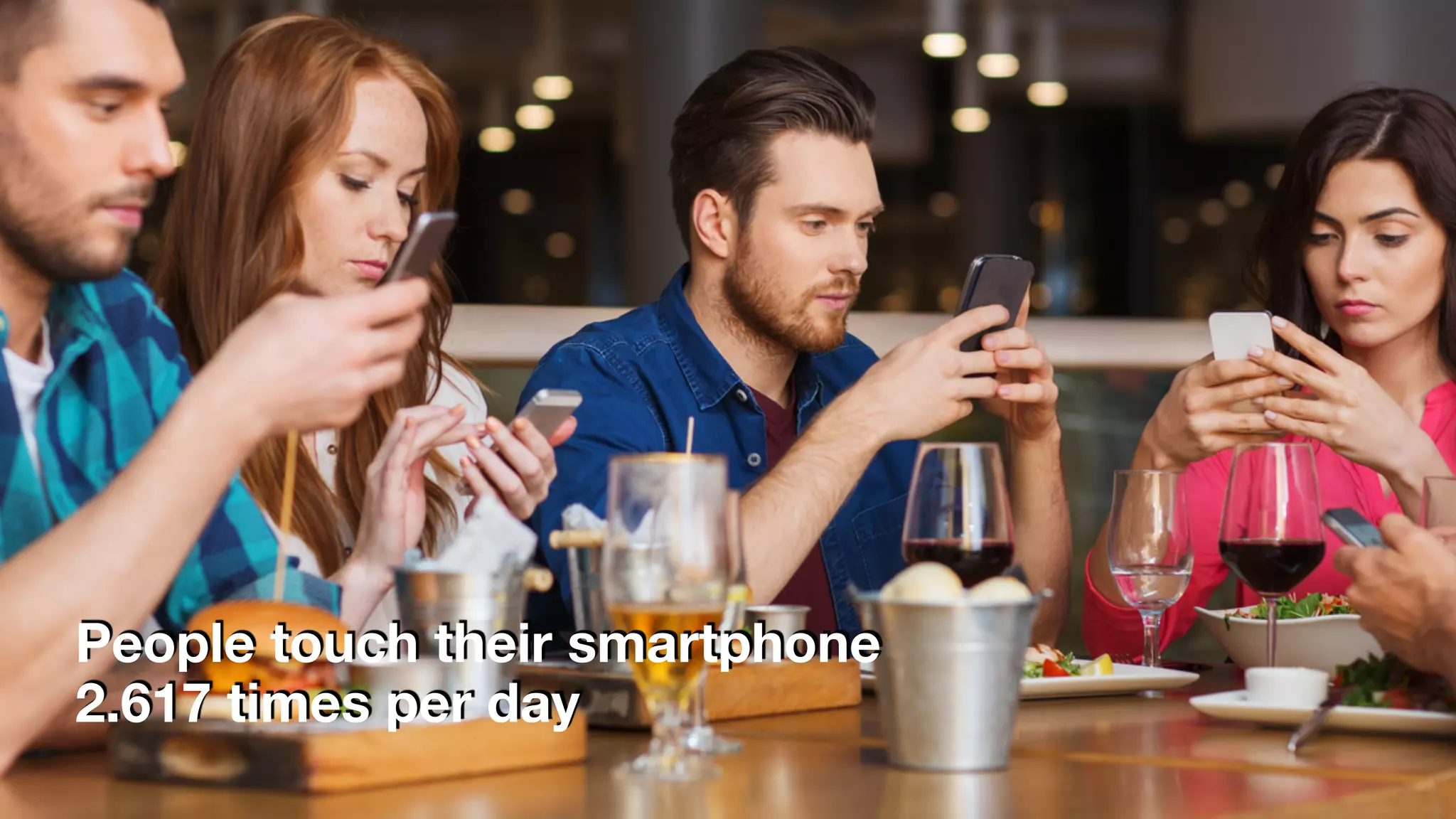 People touch their smartphone
2.617 times per day
 