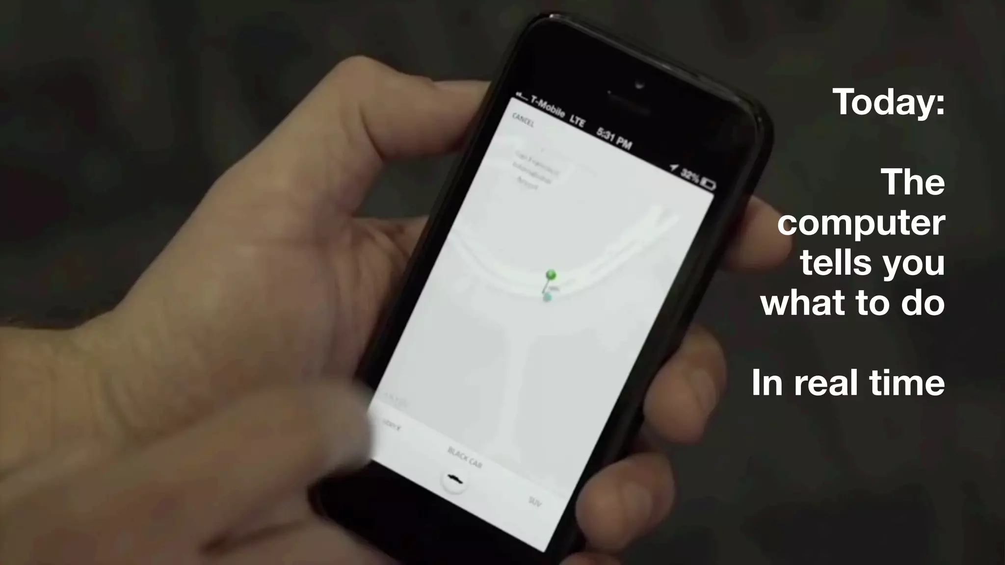Today:
The
computer
tells you
what to do
In real time
 