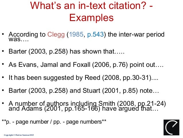 in text citation harvard