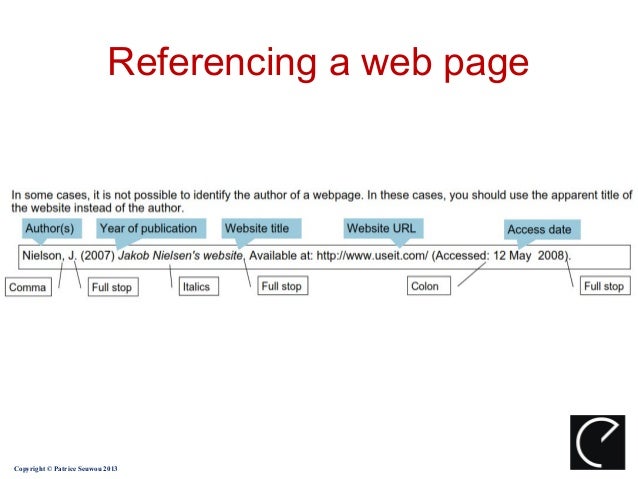 how to reference a website using harvard style