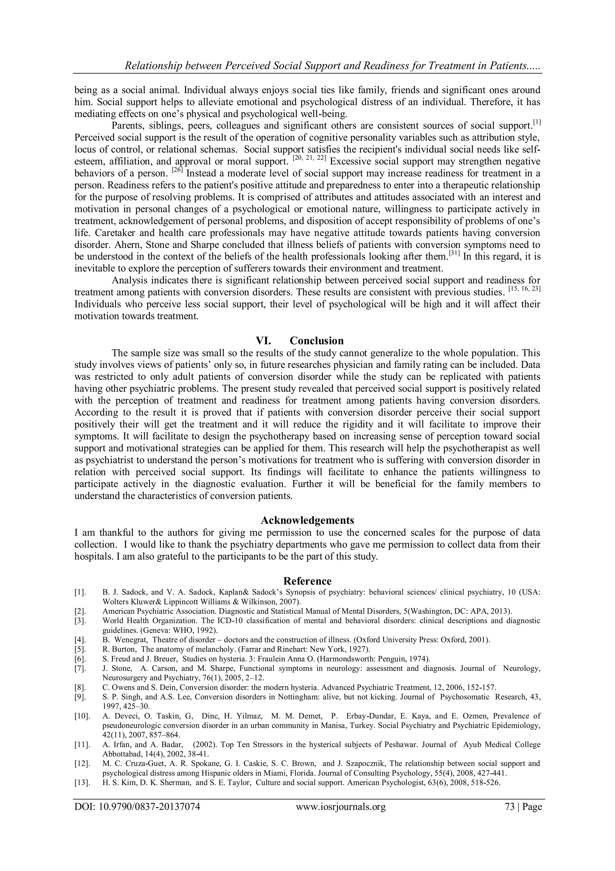 Relationship between Perceived Social Support and Readiness for ...