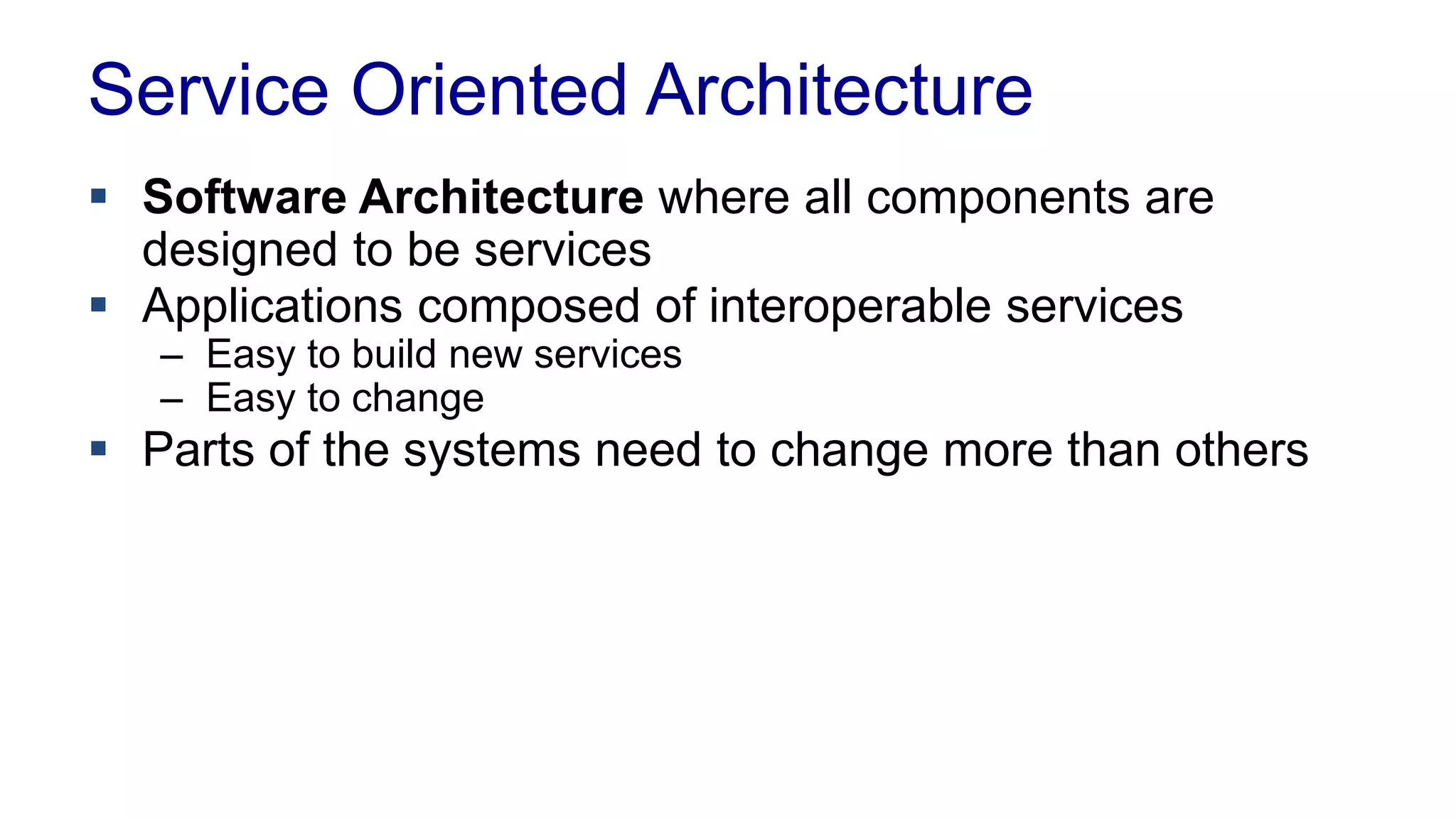 Traditional Architecture 
Bookstore UI 
Accounting service 
Payment service 
Shipping service SQL 
Browser Apache 
 