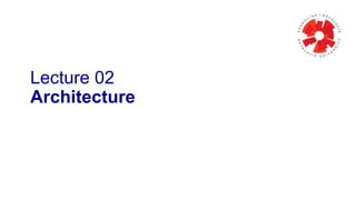Lecture 02 
Architecture 
 
