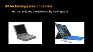 You can only see the evolution by looking back
All technology was once new
 