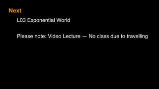 L03 Exponential World
Next
Please note: Video Lecture — No class due to travelling
 