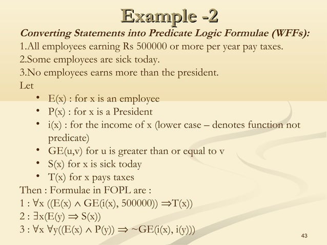 L03 ai - knowledge representation using logic | PPT | Programming ...
