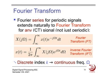 Fourier transform of digital signal processing | PPTX