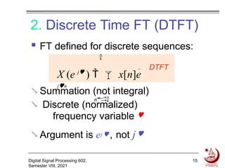 Fourier transform of digital signal processing | PPTX