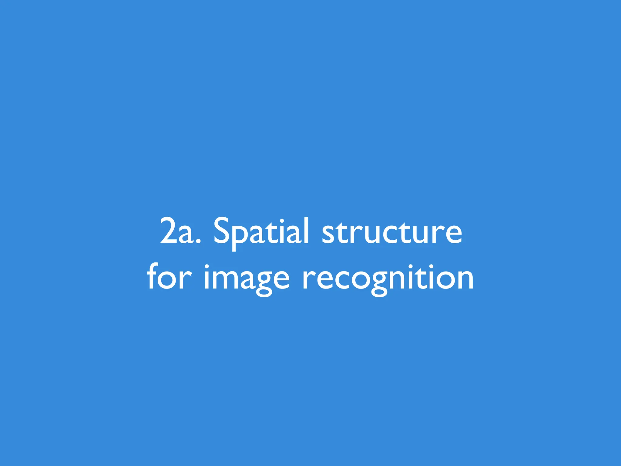 2a. Spatial structure for image recognition 