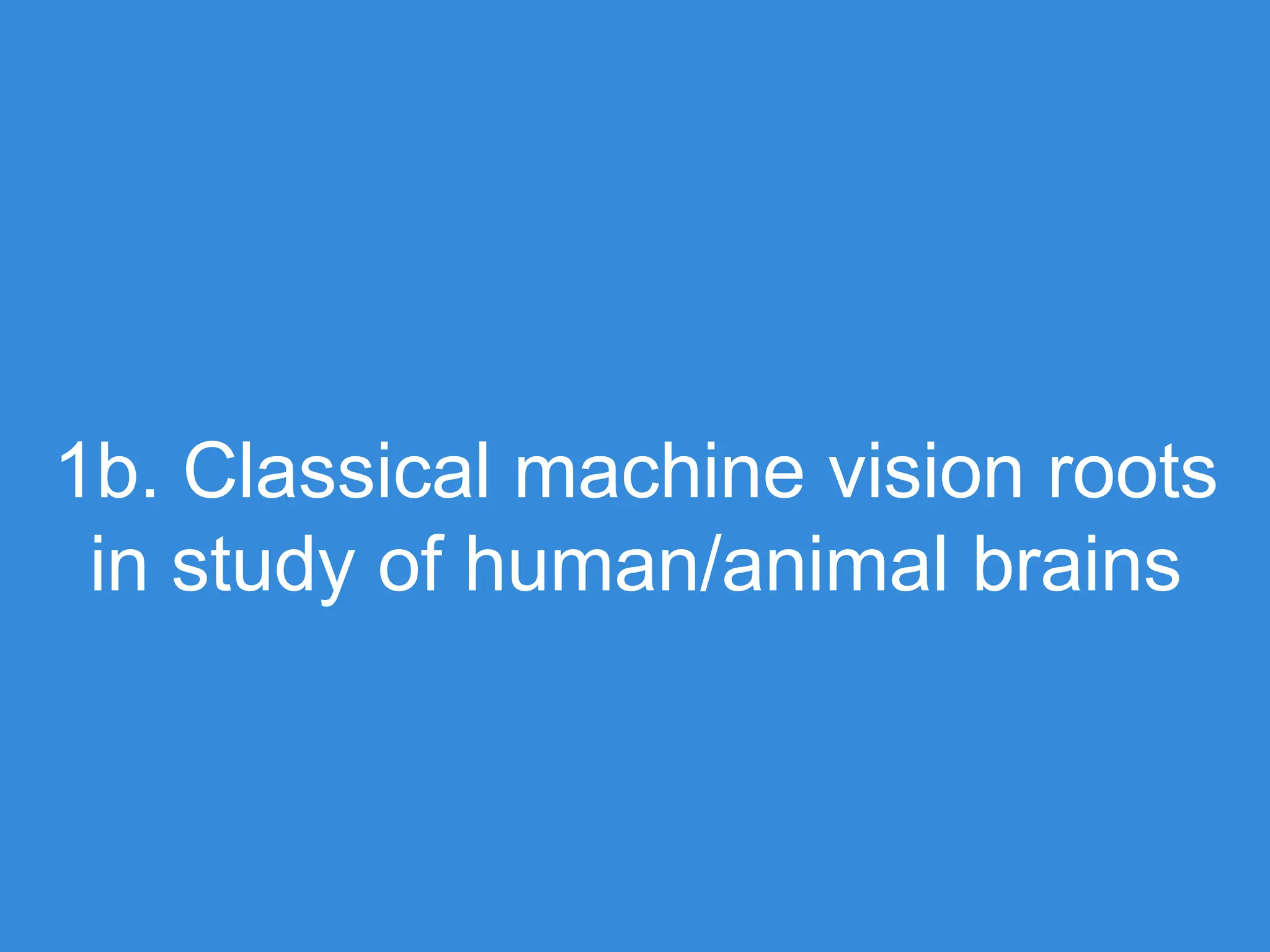 1b. Classical machine vision roots in study of human/animal brains 