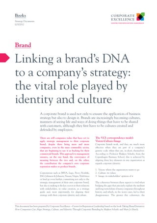 Example Brand Dna Document Linking a brand´s DNA to a companys strategy the role played by ...